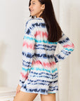 Double Take Tie-Dye Dropped Shoulder Lounge Set