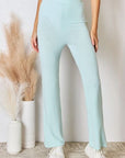 RISEN Full Size High Waist Ultra Soft Knit Flare Pants