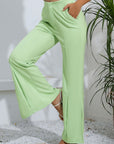 Slit High-Rise Flare Pants - Online Only