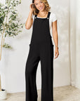 Double Take Full Size Wide Strap Overall with Pockets