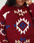 HEYSON Full Size Aztec Soft Fuzzy Sweater