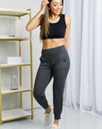 Leggings Depot Full Size Wide Waistband Cropped Joggers