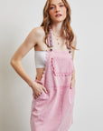 HEYSON Lace Trim Washed Overall Dress