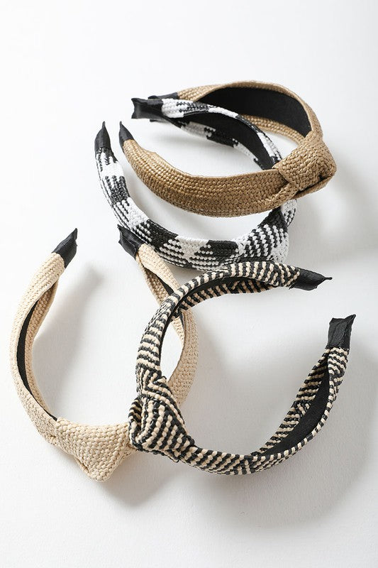 Bohemian Straw Rattan Knotted Headband - Online Only