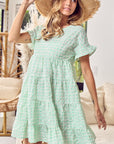 BiBi Ruffled Hem Short Sleeve Tiered Dress