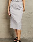 HYFVE Professional Poise Buckled Midi Skirt