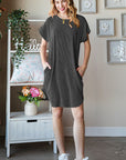 Heimish Full Size Ribbed Round Neck Short Sleeve Tee Dress