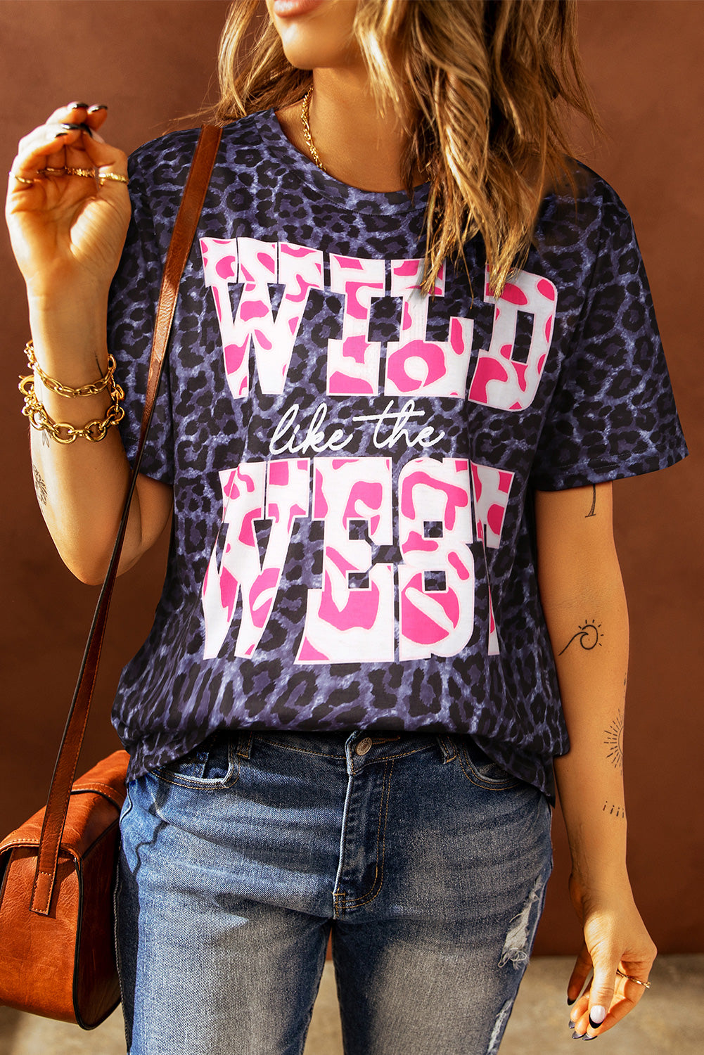 Wild Like The West Graphic Leopard Tee - Online Only