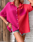 Two-Tone Button Front Dropped Shoulder Shirt - Online Only