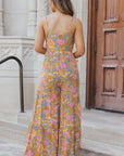 Floral Spaghetti Strap Wide Leg Jumpsuit - Online Only