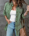 Button Front Shacket with Pockets - Online Only