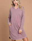 Culture Code Full Size Hooded Long Sleeve Sweater Dress