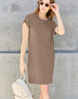 Basic Bae Full Size Round Neck Short Sleeve Dress with Pockets