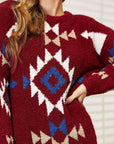 HEYSON Full Size Aztec Soft Fuzzy Sweater