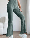 Basic Bae Full Size Ribbed High Waist Flare Pants