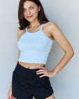 Ninexis Everyday Staple Soft Modal Short Strap Ribbed Tank Top in Blue - Online Only