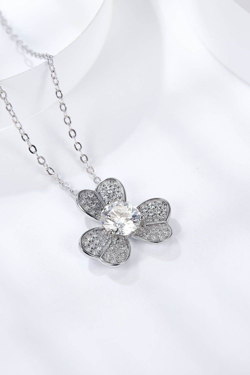 Moissanite Clover Pendant Necklace - Online Only