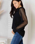 Double Take Round Neck Raglan Sleeve Blouse