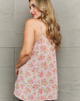 Ninexis Hang Loose Tulip Hem Cami Top in Mauve Floral - Online Only