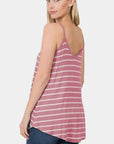 Zenana Striped Curved Hem Cami