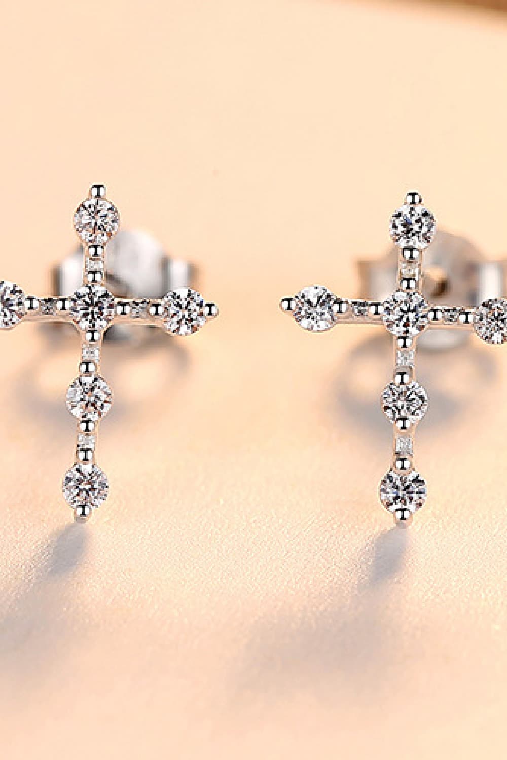 Zircon Cross 925 Sterling Silver Earrings - Online Only