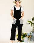 Celeste Full Size Stripe Contrast Pocket Rib Jumpsuit