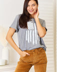 Simply Love US Flag Graphic Cuffed Sleeve T-Shirt