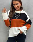 Longing For Fall Color Block Sweater - Online Only