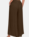 Zenana Woven Wide Leg Pants With Pockets