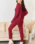 Basic Bae Full Size Notched Long Sleeve Top and Pants Set