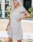 Leopard Print Empire Waist Babydoll Dress - Online Only