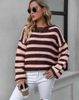 Striped Dropped Shoulder Sweater