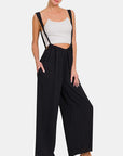 Zenana Tie Back Suspender Jumpsuit with Pockets