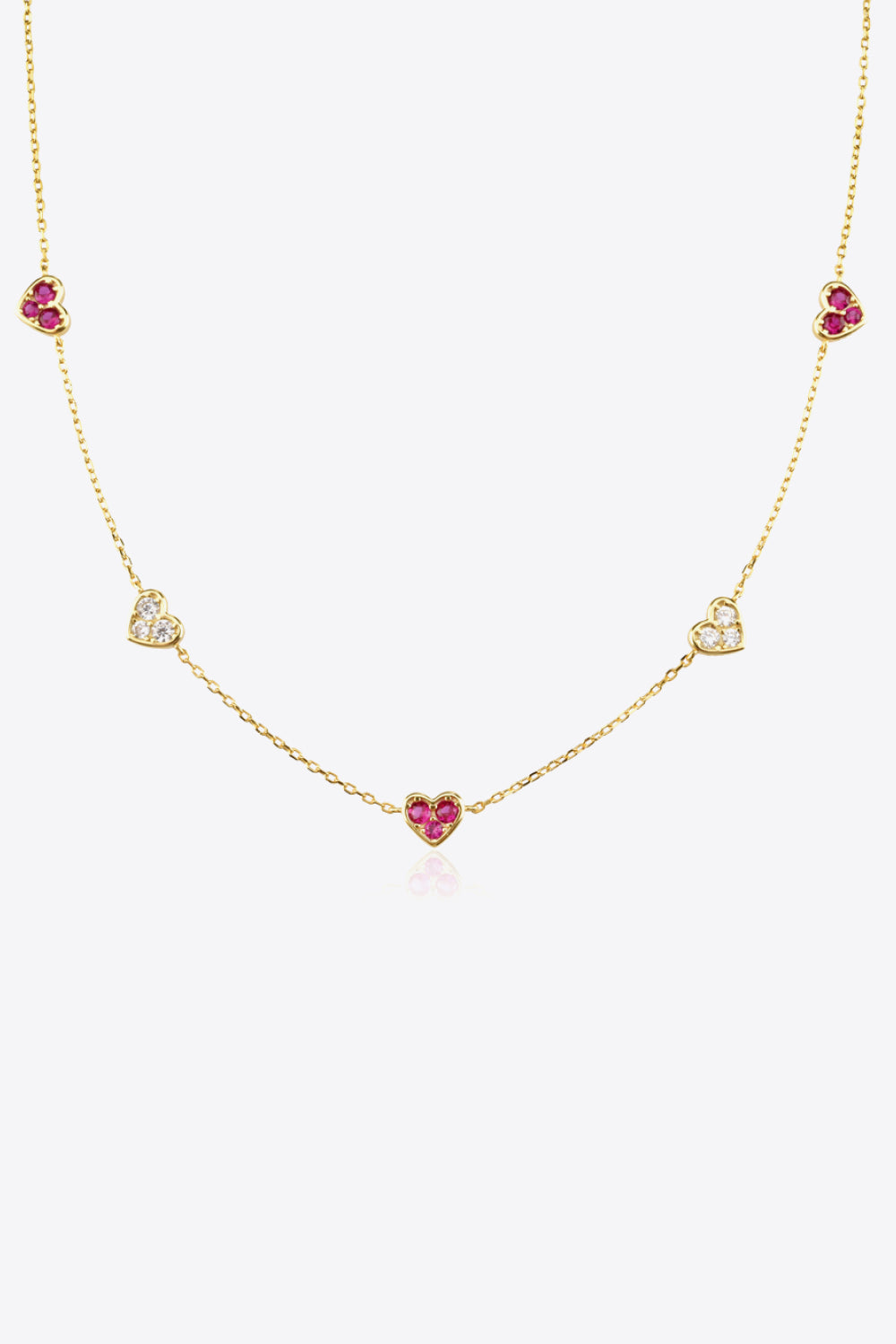 Inlaid Zircon Heart Necklace - Online Only