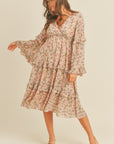 Floral Print Midi Dress - Online Only