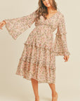 Floral Print Midi Dress - Online Only