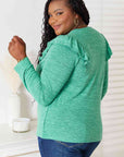 Double Take Ruffle Shoulder Long Sleeve T-Shirt