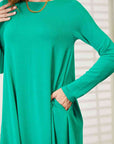 Zenana Full Size Long Sleeve Flare Dress with Pockets