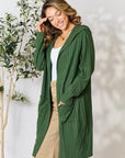 Basic Bae Full Size Ribbed Open Front Long Sleeve Cardigan