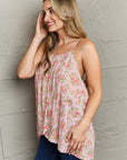 Ninexis Hang Loose Tulip Hem Cami Top in Mauve Floral - Online Only