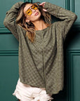 BiBi Checkered Thumbhole Long Sleeve T-Shirt