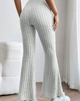 Basic Bae Full Size Ribbed High Waist Flare Pants