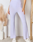 RISEN Full Size High Waist Ultra Soft Knit Flare Pants