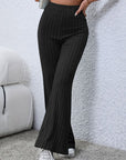 Basic Bae Full Size Ribbed High Waist Flare Pants