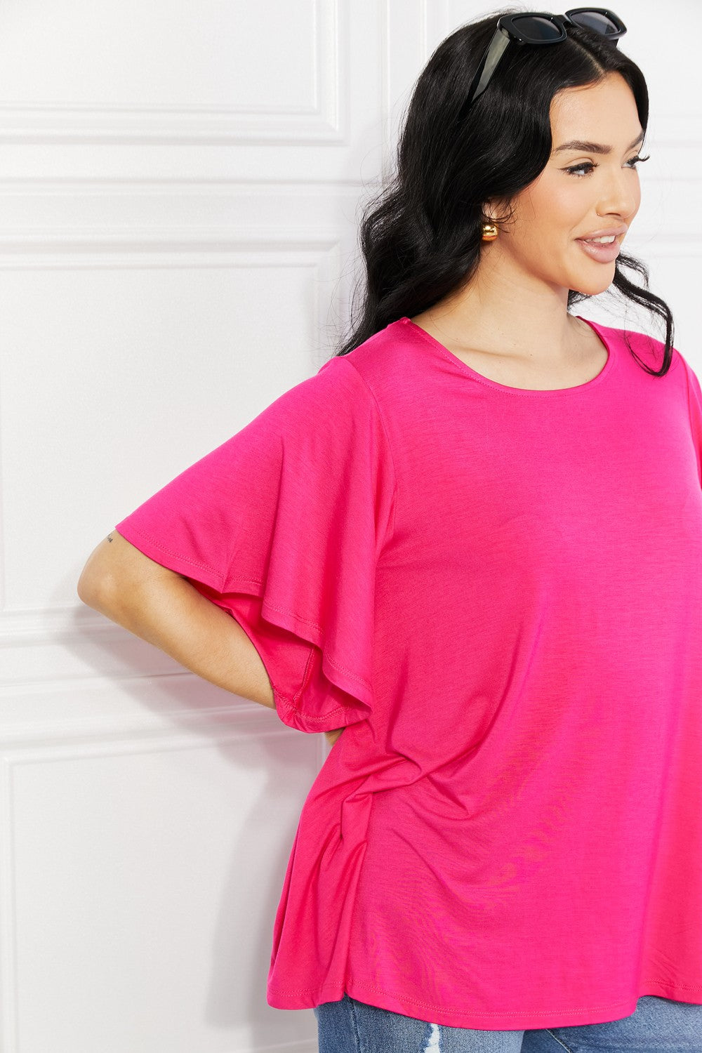 Yelete More Than Words Flutter Sleeve Top - Online Only