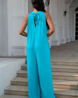 Double Take Full Size Tie Back Cutout Sleeveless Jumpsuit