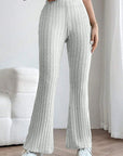 Basic Bae Full Size Ribbed High Waist Flare Pants