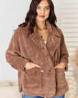 Culture Code Double Breasted Fuzzy Coat