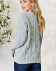 BiBi Cable Knit Round Neck Sweater