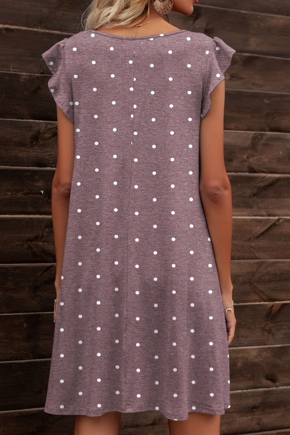 Butterfly Sleeve Round Neck Dress - Online Only
